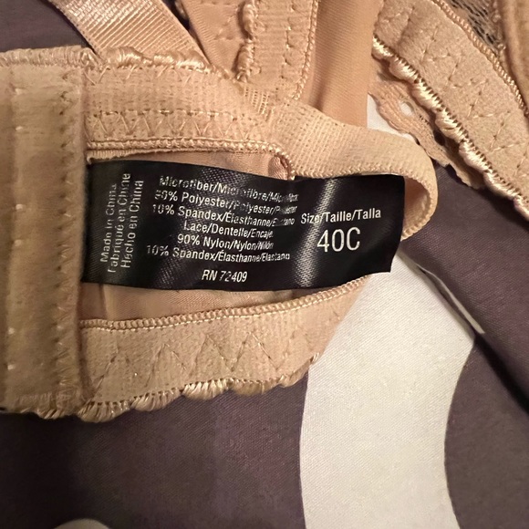 Lacey bra with underwire. 40C. Tan. EUC - Picture 6 of 7